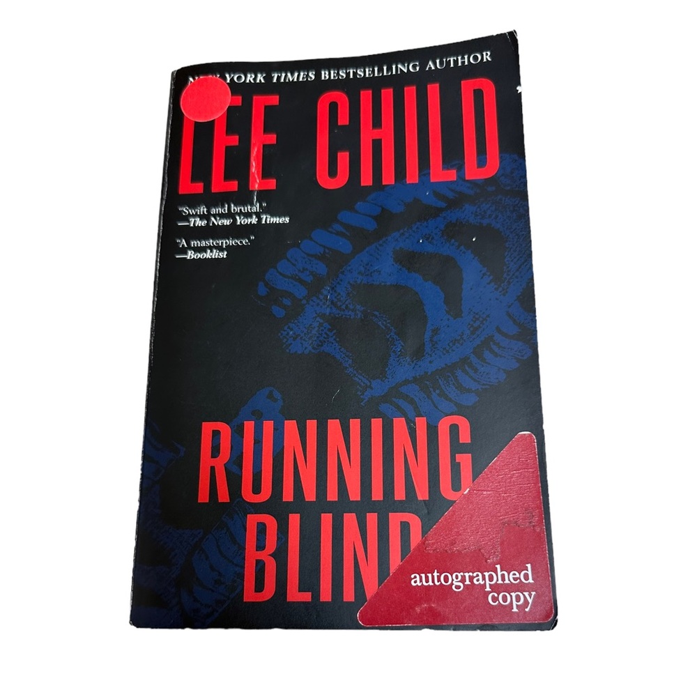 Lee Child Autograph Book Running Blind Jack Reacher Novel Paperback